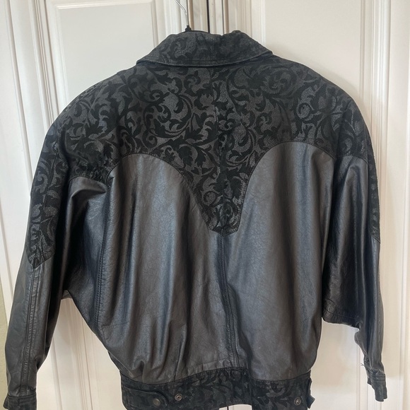 Winlit Women's Vintage Retro 80s 90s
Black Leather Jacket puffer, Size small - Picture 2 of 13